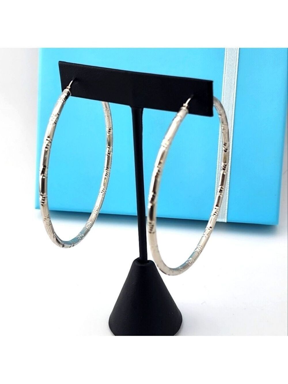 Elegant Silver Hoop Earrings Stamped 925